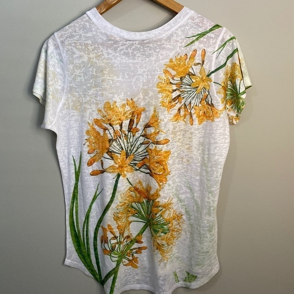 Life Style Women's White Short Sleeve See-Though Tee Size Large - Picture 3 of 8